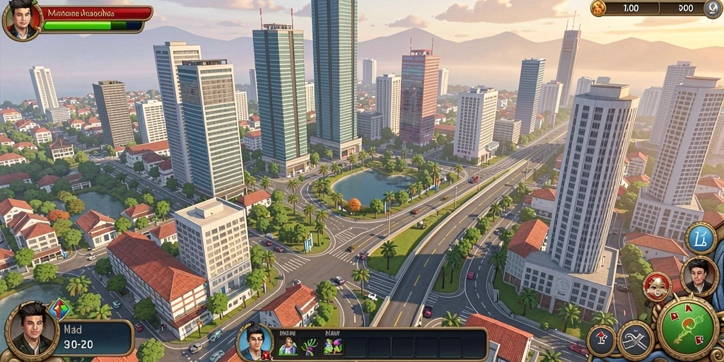 Screenshot menampilkan karakter utama dengan latar belakang yang menawan.