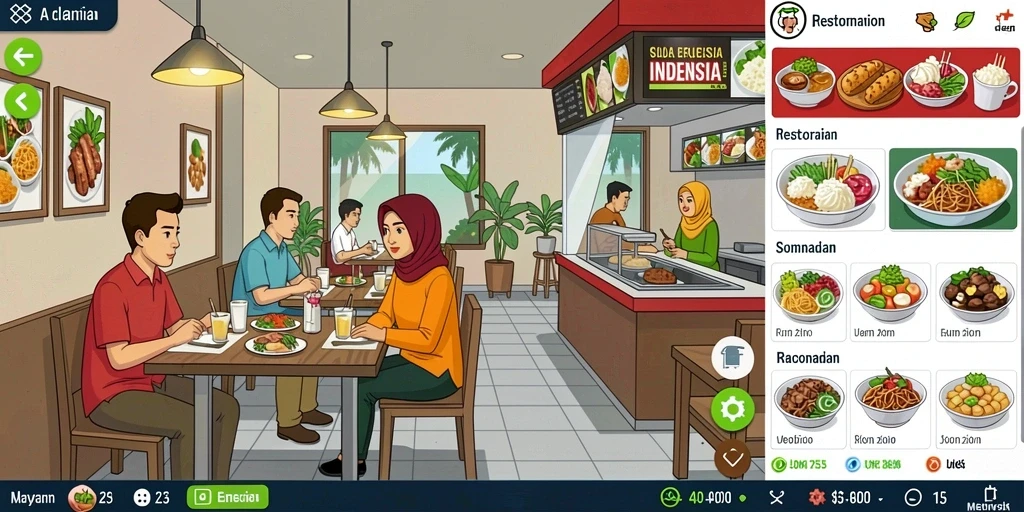 Gambar pertama menunjukkan aksi seru dalam permainan.