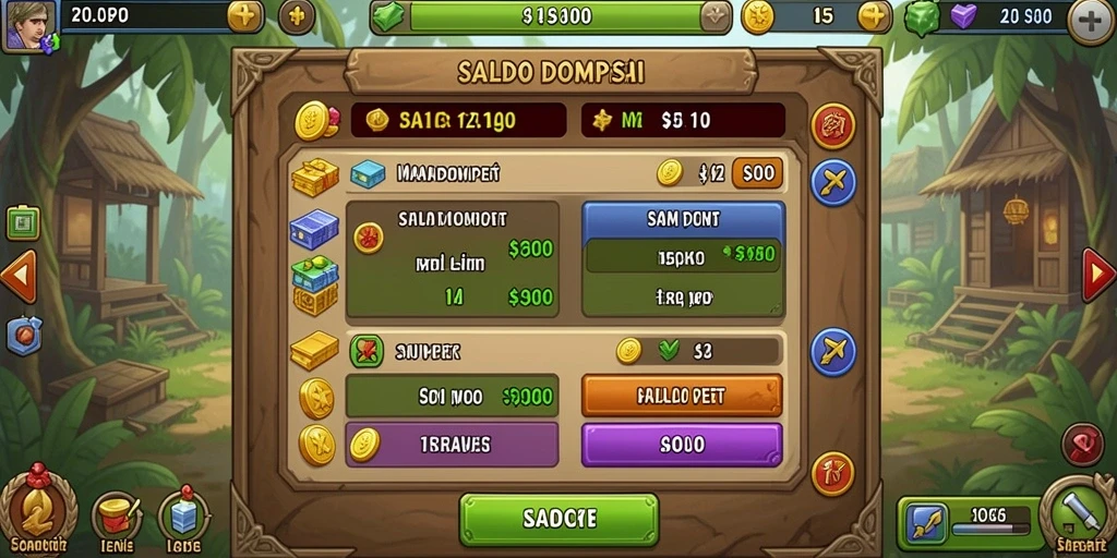Screenshot menunjukkan tampilan menu utama yang menarik.